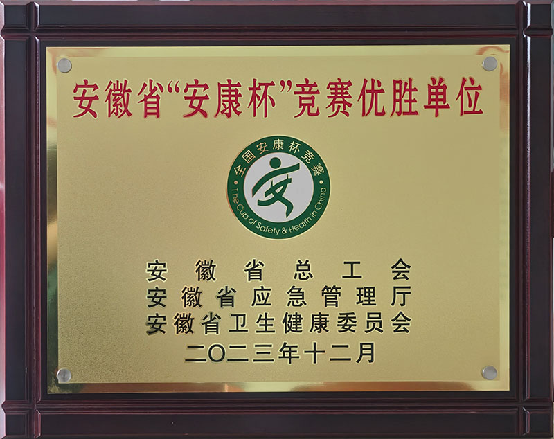 安徽省“安康杯”競(jìng)賽優(yōu)勝單位