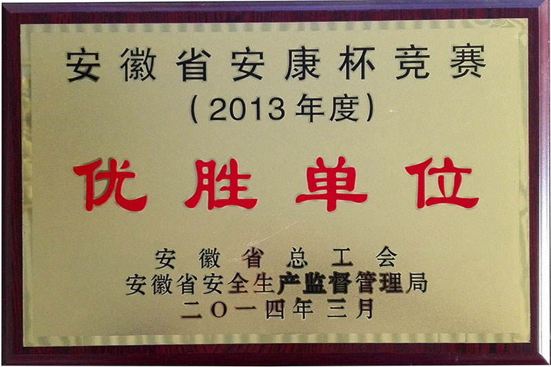 2013年安康競(jìng)賽優(yōu)勝單位
